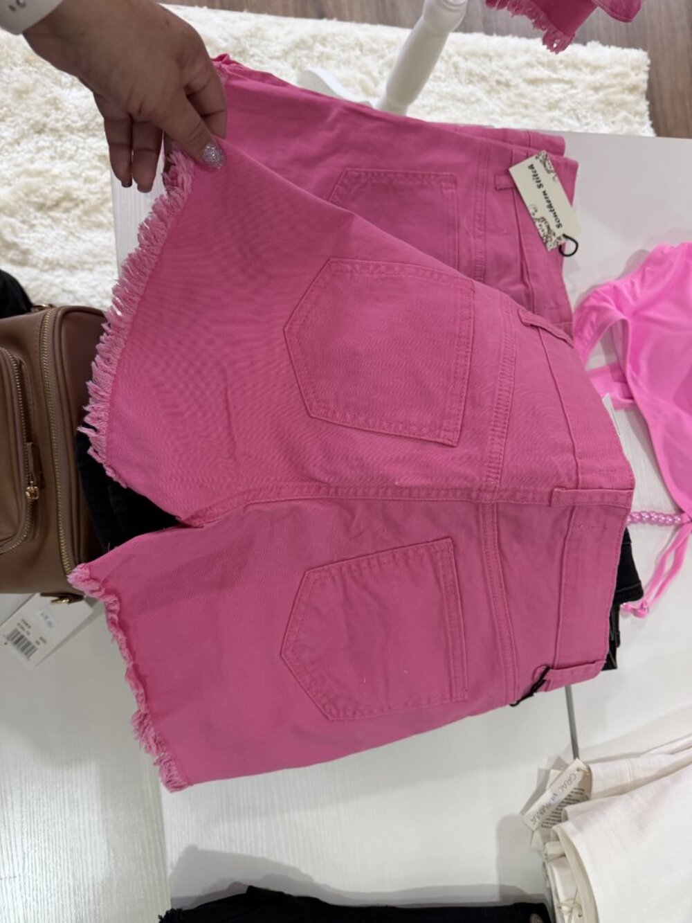 Pink Distressed Shorts - Picture 2 of 2